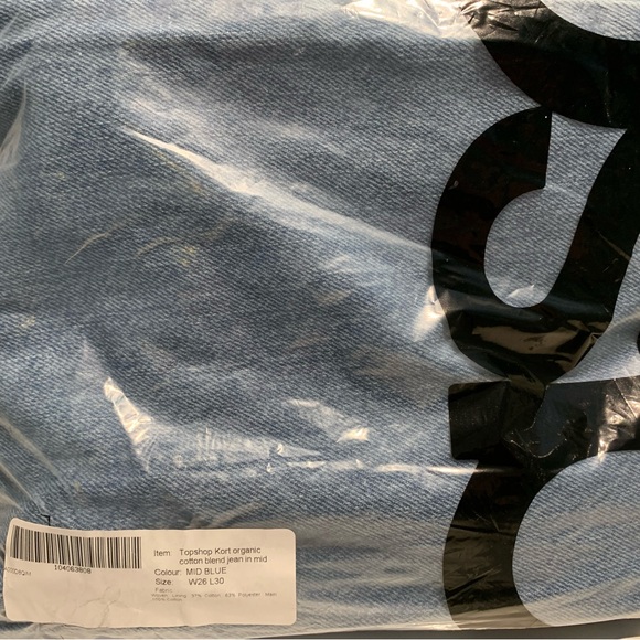 BNWT Topshop Kort straight leg jean US4 W26 L30 Blue - Picture 3 of 7